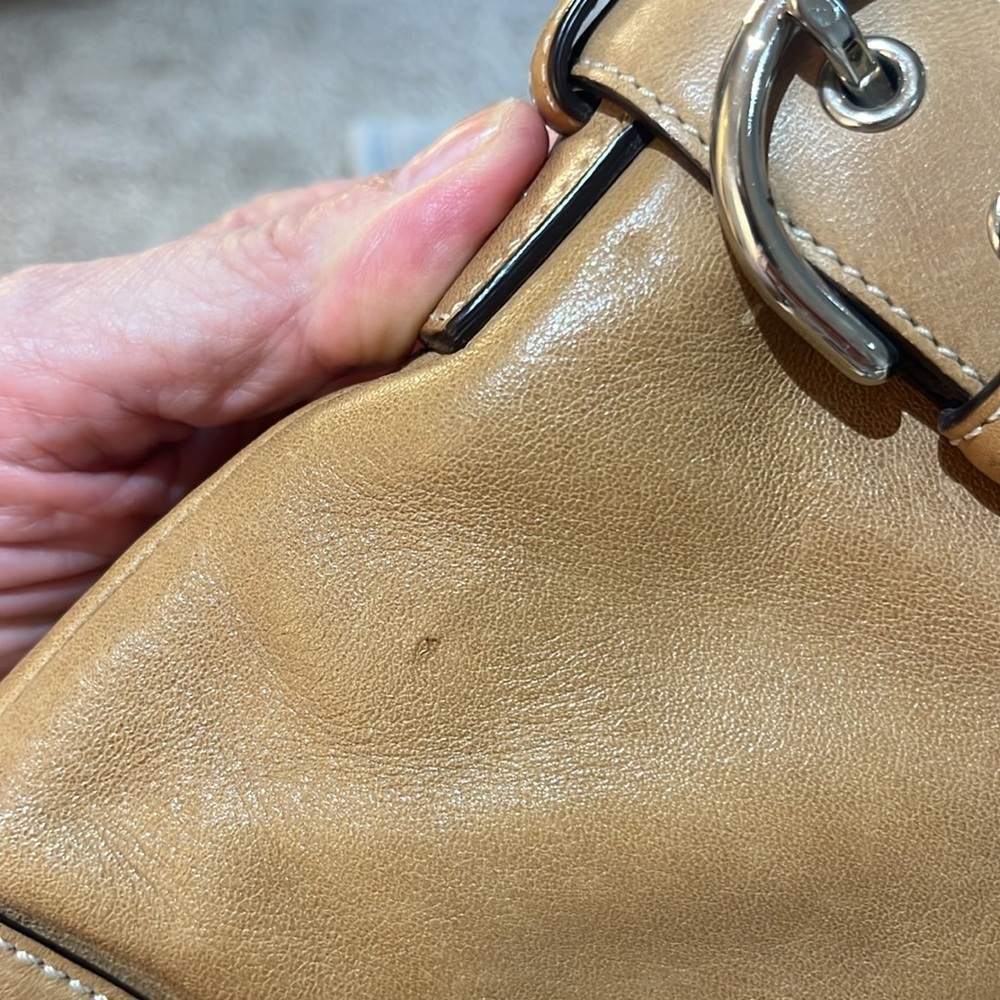 Coach Vintage SoHo Slim Buckle Bag Tan & Chocolate Brown Silver Detail - Picture 10 of 11